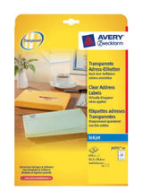 Avery J4721-25 print etiket Transparent
