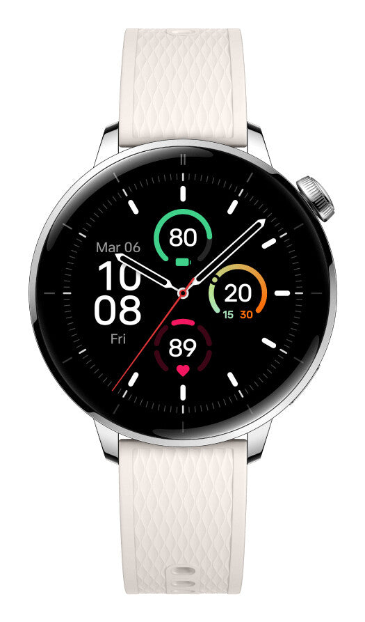 OnePlus Watch 3 43mm 3,35 cm (1.32") AMOLED Digital 466 x 466 pixel Berøringsskærm Sølv, Titanium Wi-Fi GPS (satellit)