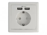 DeLOCK 11471 stikkontakt CEE 7/3 + USB Hvid