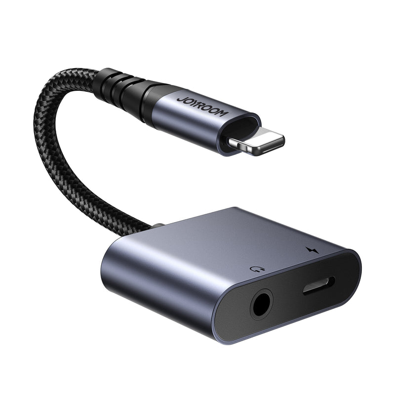 JOYROOM SY-L01 kabel kønsskifter Lightning 3.5mm+Lightning Sort