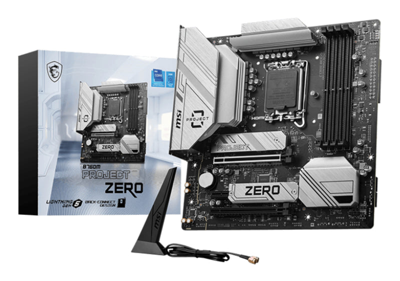 MSI B760M PROJECT ZERO bundkort Intel B760 LGA 1700 micro ATX