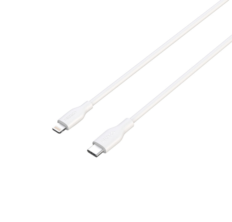 Deltaco USB-C - Lightning kabel, 2m, hvid