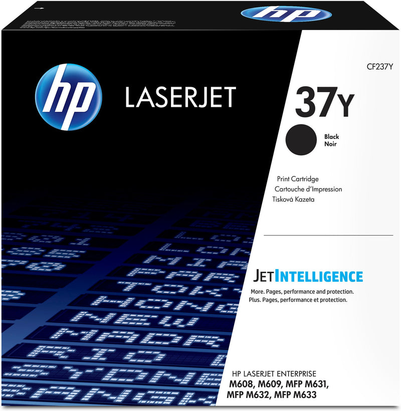 HP Original 37Y Extra LaserJet-tonerpatron med høj kapacitet, sort.