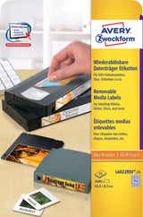 Avery L6022REV-25 selvklæbende etiket Afrundet rektangel Aftagelig Hvid 2400 stk