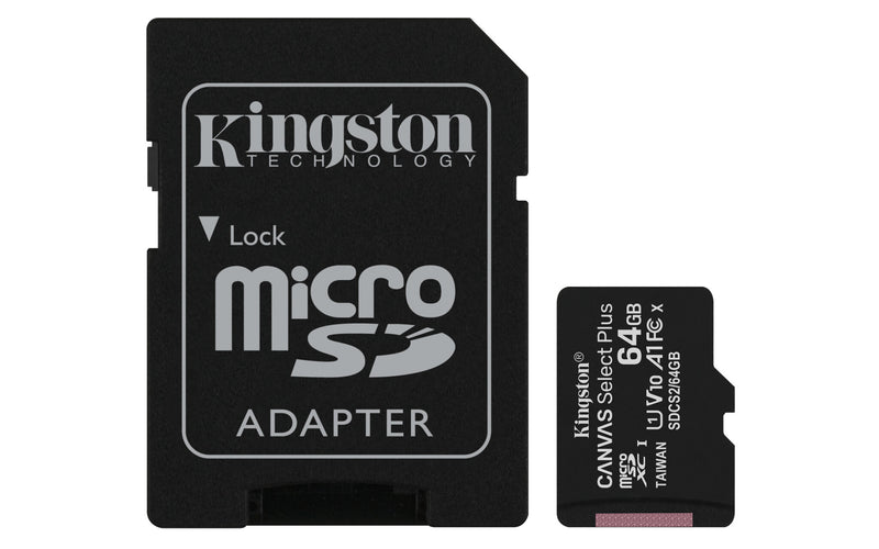 Kingston Technology Canvas Select 64 GB micSDXC Plus 100R A1 C10-kort + ADP