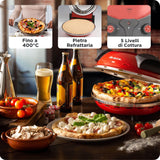 Ariete 0909/10 pizza fremstiller & ovn 1 pizza(er) 1200 W Rød