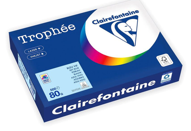 Clairefontaine Trophée printpapir A4 (210x297 mm) 500 ark Arktisk blå