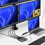StarTech.com QUAD-USB-DP-ADAPT dockingstation Ledningsført USB 3.2 Gen 1 (3.1 Gen 1) Type-C Grå