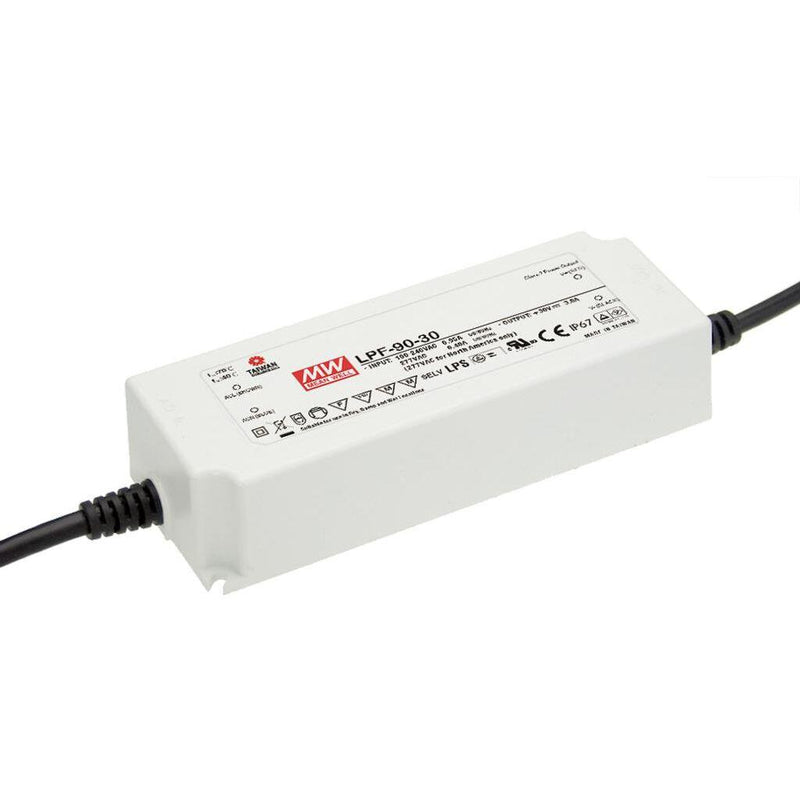 MEAN WELL LPF-90-24 strømadapter og vekselret Indendørs 90 W Hvid