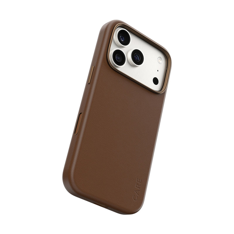 PanzerGlass CARE™ by ® Solo Vegan Leather Case Brun m. MagSafe iPhone 18 Pro | 17 Pro
