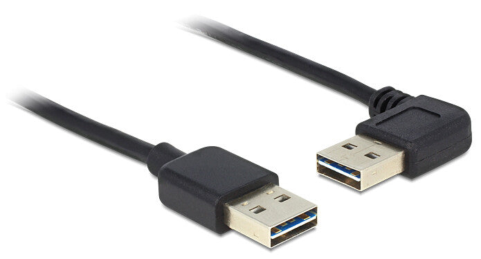 DeLOCK 3m USB 2.0 A m/m 90° USB-kabel USB A Sort