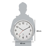TFA-Dostmann 60.3545.02 Væg- og bordur Analogt ur Rund Aluminium, Hvid