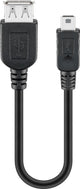 Goobay 95006 USB-kabel USB 2.0 0,2 m USB A Mini-USB B Sort