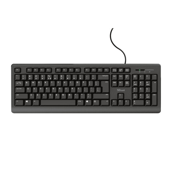 Trust TK-150 tastatur Kontor USB QWERTZ Tysk Sort