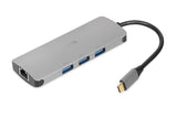 iBox IUH3RJ4K interface hub USB Type-C 5000 Mbit/s Sølv