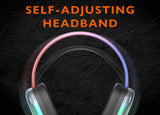 Deltaco Gaming DH230 Semi-transparent Gaming Headset, RGB powered Headband