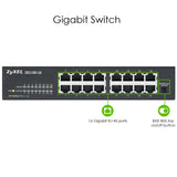 Zyxel GS1100-16 Ikke administreret Gigabit Ethernet (10/100/1000) Sort