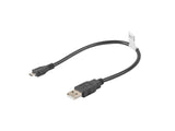 Lanberg CA-USBM-10CC-0003-BK USB-kabel USB 2.0 0,3 m Micro-USB B USB A 0,48 Gbit/sek. Sort