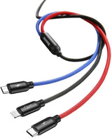 Baseus CAMLT-ASY01 USB-kabel 0,3 m USB A USB C/Micro USB A/Lightning Sort