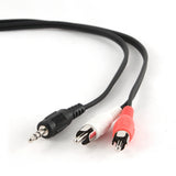 Gembird 2.5m, 3.5mm/2xRCA, M/M lydkabel 2,5 m Sort, Rød, Hvid