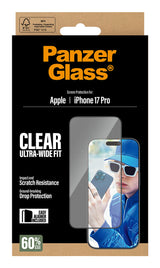 PanzerGlass ® Skærmbeskyttelse iPhone 17 Pro | Ultra-Wide Fit m. EasyAligner