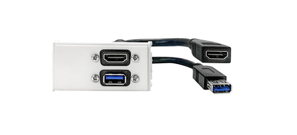 Vivolink WI221295 stikkontakt HDMI + USB A Hvid