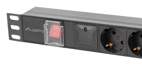 Lanberg PDU-05F-0200-IEC-BK strømforsyningsenhed (PDU) 5 AC stikkontakt(er) 1U Sort