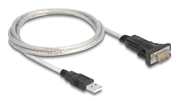 DeLOCK 64268 serielkabel Sort, Transparent 1 m USB Type-A DB-9