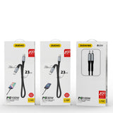 DUDAO USB-C to Lightning 20W PD 0.23m Cable Black - Kabel - Digital/Daten 0,23 m Sort