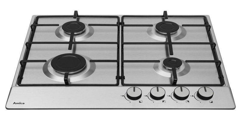 Amica PGA6100BPR kogeplade Børstet stål Indbygget 59 cm Gaskomfur 4 zone(s)