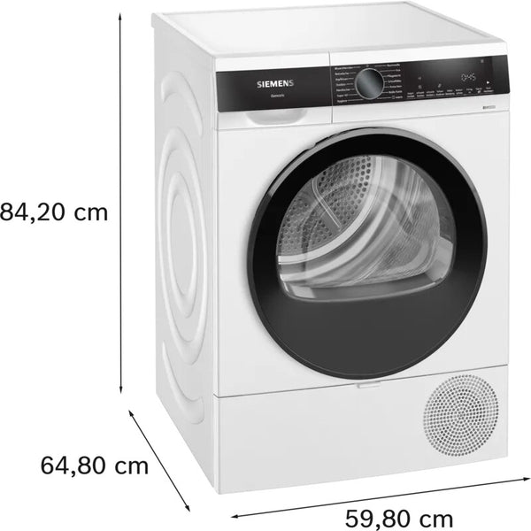 Siemens iQ500 WQ33G2D41 tørretumbler Fritstående Front-læsning 9 kg Hvid