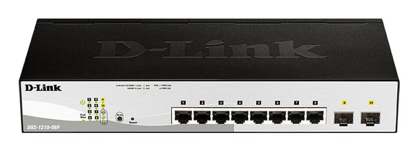 D-Link DGS-1210-08P netværksswitch Administreret L2/L3 Gigabit Ethernet (10/100/1000) Strøm over Ethernet (PoE) Sort