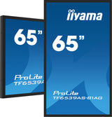 iiyama TF6539AS-B1AG skilte display Kiosk design 163,8 cm (64.5") LED 435 cd/m² 4K Ultra HD Sort Berøringsskærm Indbygget processer Android 11 24/7