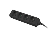 Lanberg PS0-04E-0100-IEC-BK stikdåse 1 m 4 AC stikkontakt(er) Indendørs Sort
