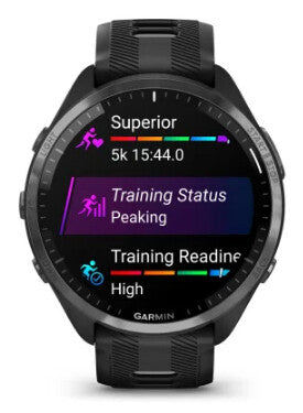 Garmin Forerunner 965 3,56 cm (1.4") AMOLED 47 mm Digital 454 x 454 pixel Berøringsskærm Sort Wi-Fi GPS (satellit)