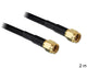DeLOCK RP-SMA - RP-SMA, 2m koaxial kabel Sort