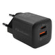 Qoltec 50764 oplader til mobil enhed Laptop, Bærbar spillekonsol, Strømbank, Smartphone, SmartWatch, Tablet Sort Vekselstrøm Hurtig opladning Indendørs