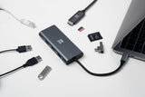 XtremeMac XWH-HUB8-13 interface hub USB Type-C 40000 Mbit/s Grå