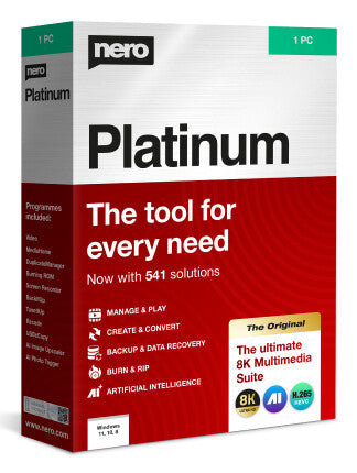 Nero Platinum 365 Akademisk 1 licens(er) Abonnement Flersproget 1 År 12 måned(er)