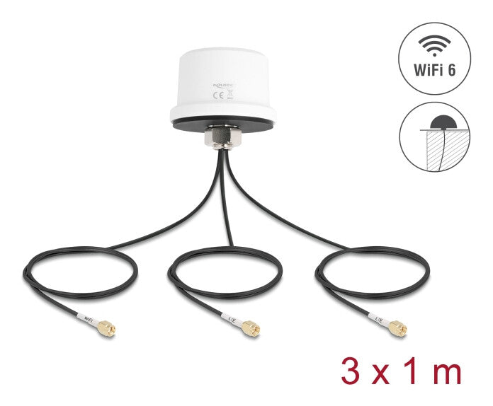 DeLOCK 81472 antenne MIMO retningsbestemt antenne 2x SMA/RP-SMA 4,5 dBi