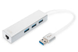 Digitus DA-70250-1 dockingstation USB 3.2 Gen 1 (3.1 Gen 1) Type-A Sølv, Hvid