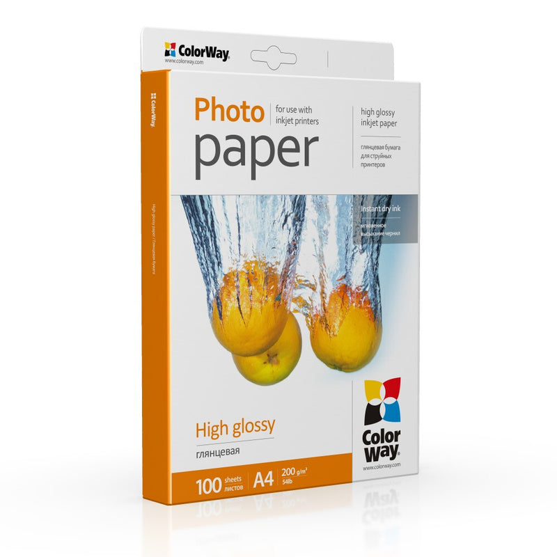 Colorway PG200100A4 fotopapir A4 Hvid Glans