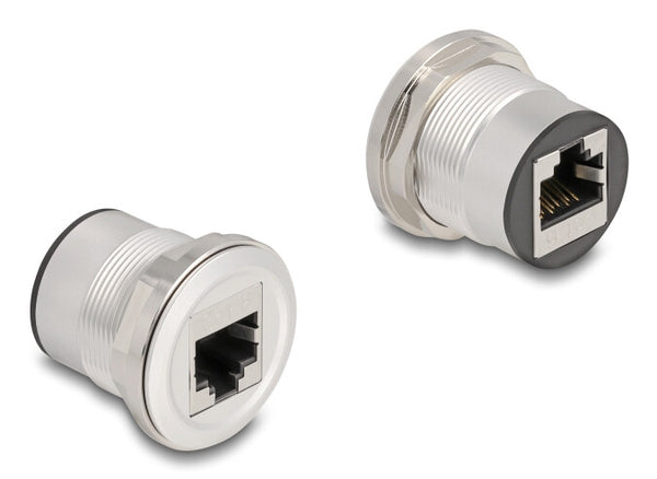 DeLOCK 88190 stikkontakt 2 x RJ-45 Sort, Sølv