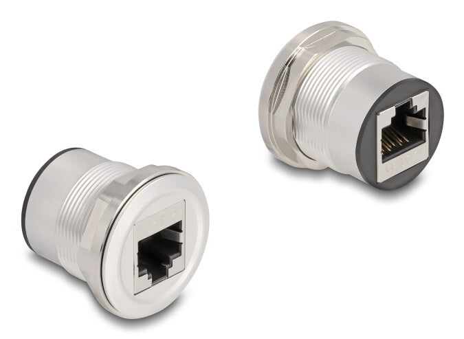 DeLOCK 88190 stikkontakt 2 x RJ-45 Sort, Sølv