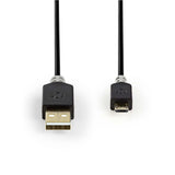Nedis CCBW60500AT10 USB-kabel USB 2.0 1 m USB A Micro-USB B 0,48 Gbit/sek. Anthracit