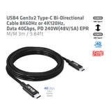 CLUB3D CAC-1579 USB-kabel USB4 Gen 3x2 3 m USB C 40 Gbit/sek. 240 W Sort