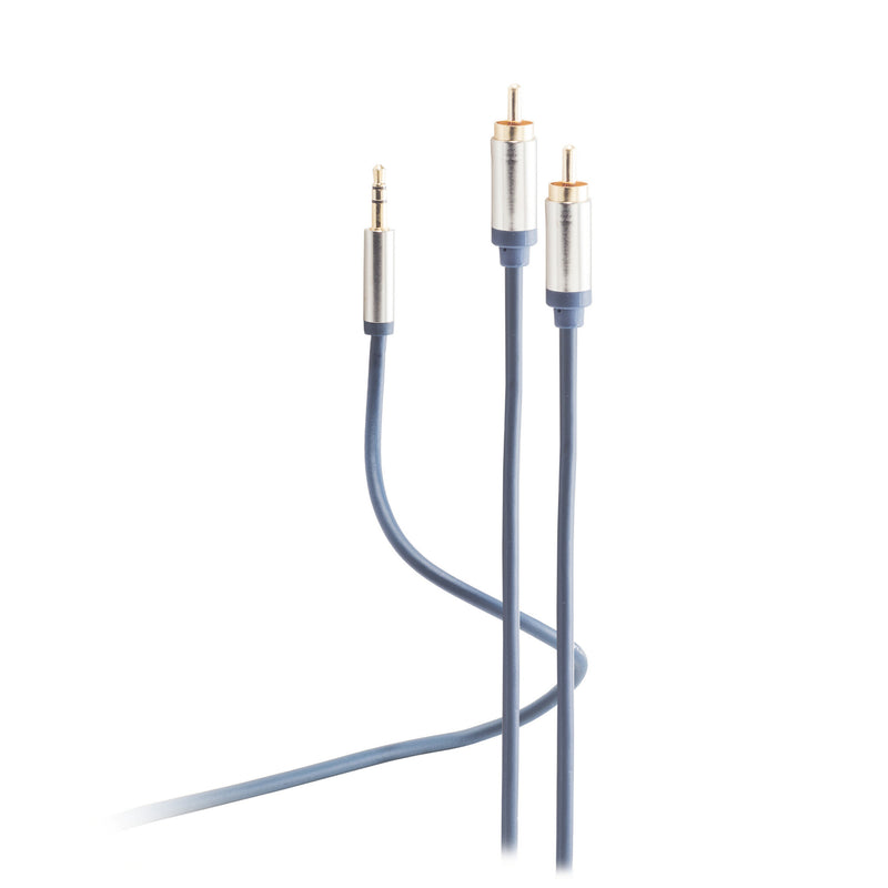 Flexline FL31-32051 lydkabel 5 m 3.5mm 2 x RCA Blå