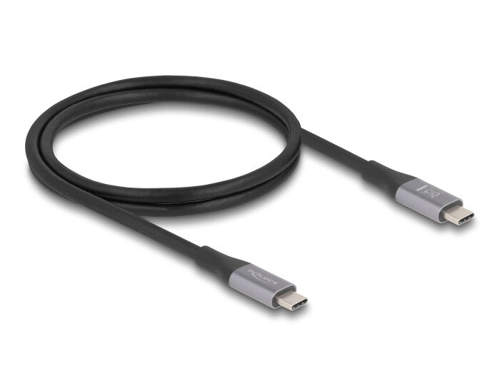 DeLOCK 81191 USB-kabel USB4 Gen 2x2 1 m USB C 40 Gbit/sek. 240 W Sort, Grå