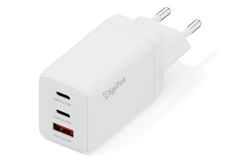 Digitus DA-10303 oplader til mobil enhed Universel Hvid Vekselstrøm Hurtig opladning Indendørs