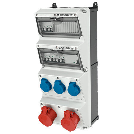 MENNEKES 940002 stikkontakt Type F Sort, Blå, Rød, Hvid